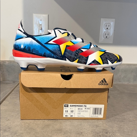 adidas Other - Adidas Blue and Red Graphic Soccer Cleats